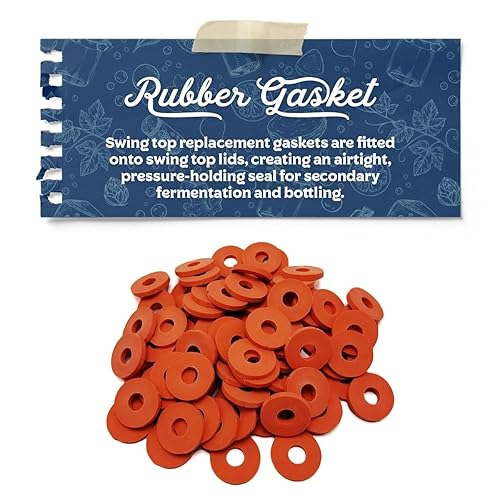 Miniatura 2 de Grolsch - Arandelas de repuesto para botellas con tapa abatible, estilo oscilante, paquete de 100 juntas, sustituye a las juntas viejas y