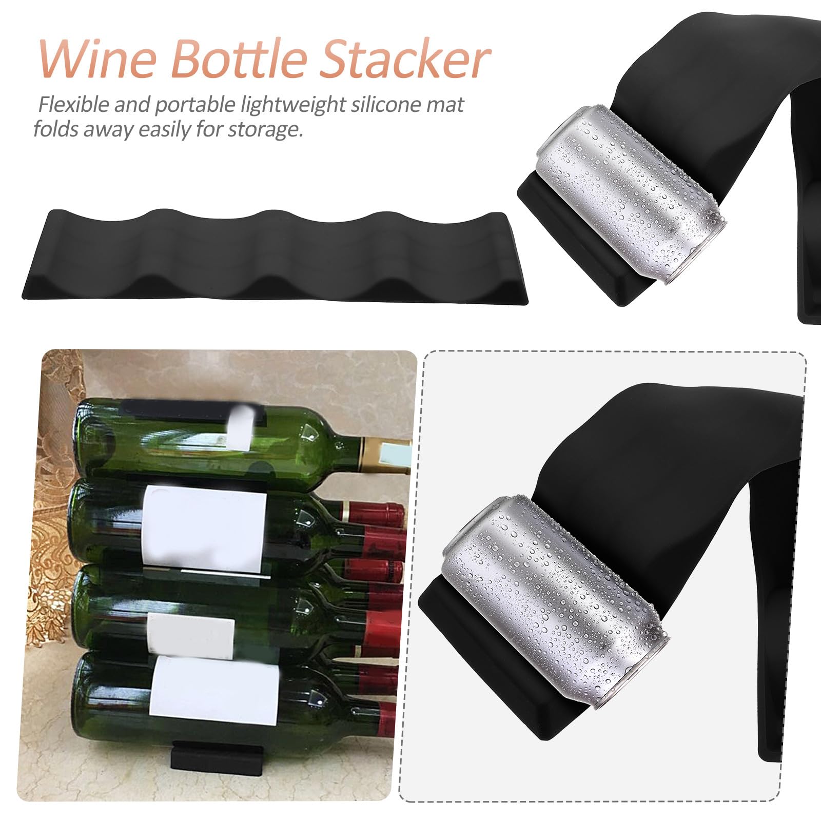 Luxshiny Lot de 4 Supports à Bouteilles de Vin Pliables Et Empilables