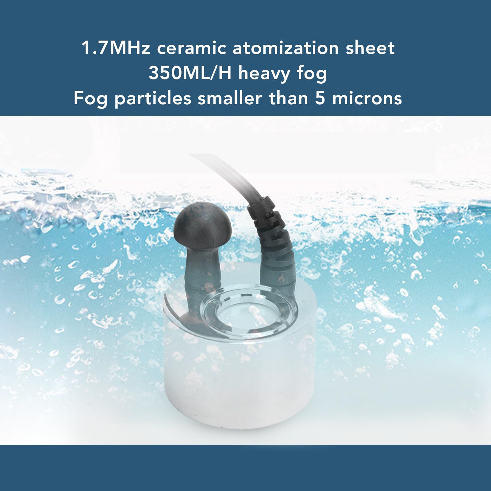 Lybunair Ultrasonic Mist Maker, Copper Single Head Fog Machine for Pond Fireplace Landscape DC 24V 650mA