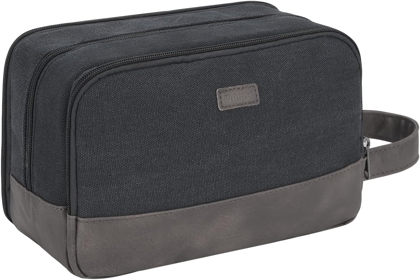 WANDF Trousse de Toilette de Voyage pour Hommes Trousse Toilette Suspendue Organisateurs de Toilettes en Toile Résistant à l’eau Trousse de Rasage pour Accessoires de Toilette(Noir)