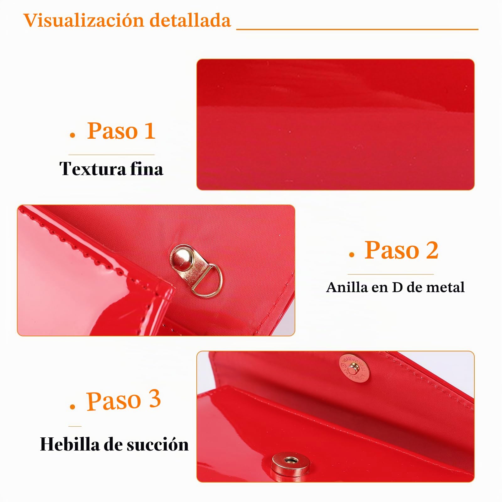 CORIOS Bolso de Noche para Mujer Clutch de Cuero PU Bolsa de Noche Moda Sobre con Solapa Cartera de Mano Bolso de Boda Elegante Bolso de Hombro Retro Bolsos Bandolera para Fiesta Banquete Boda