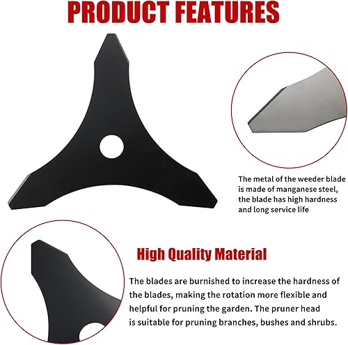 Miniatura 6 de Gashwer Cortador de cepillo de acero al carbono de 10 x 3 dientes y cuchillas con punta de carburo de 9 x 36 dientes con kit de adaptador universal
