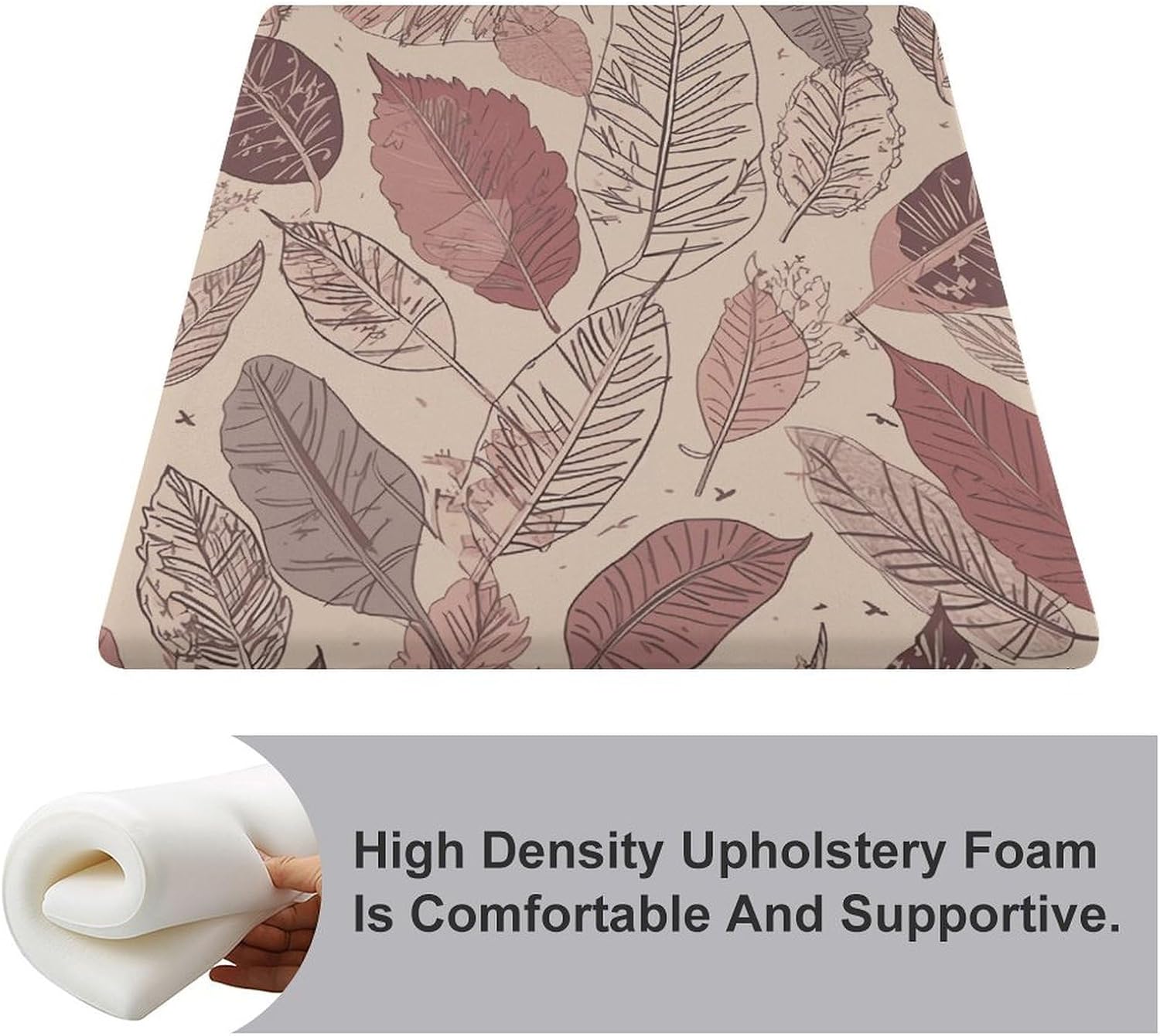 Cartoon Simple Leaves Chair Cushion Floor Pillow Stool Cushion | Cushions with Removable Cover with Square Memory for for Chair Living Room Balcony Office Sofa,13.8*15*1.2 Inch