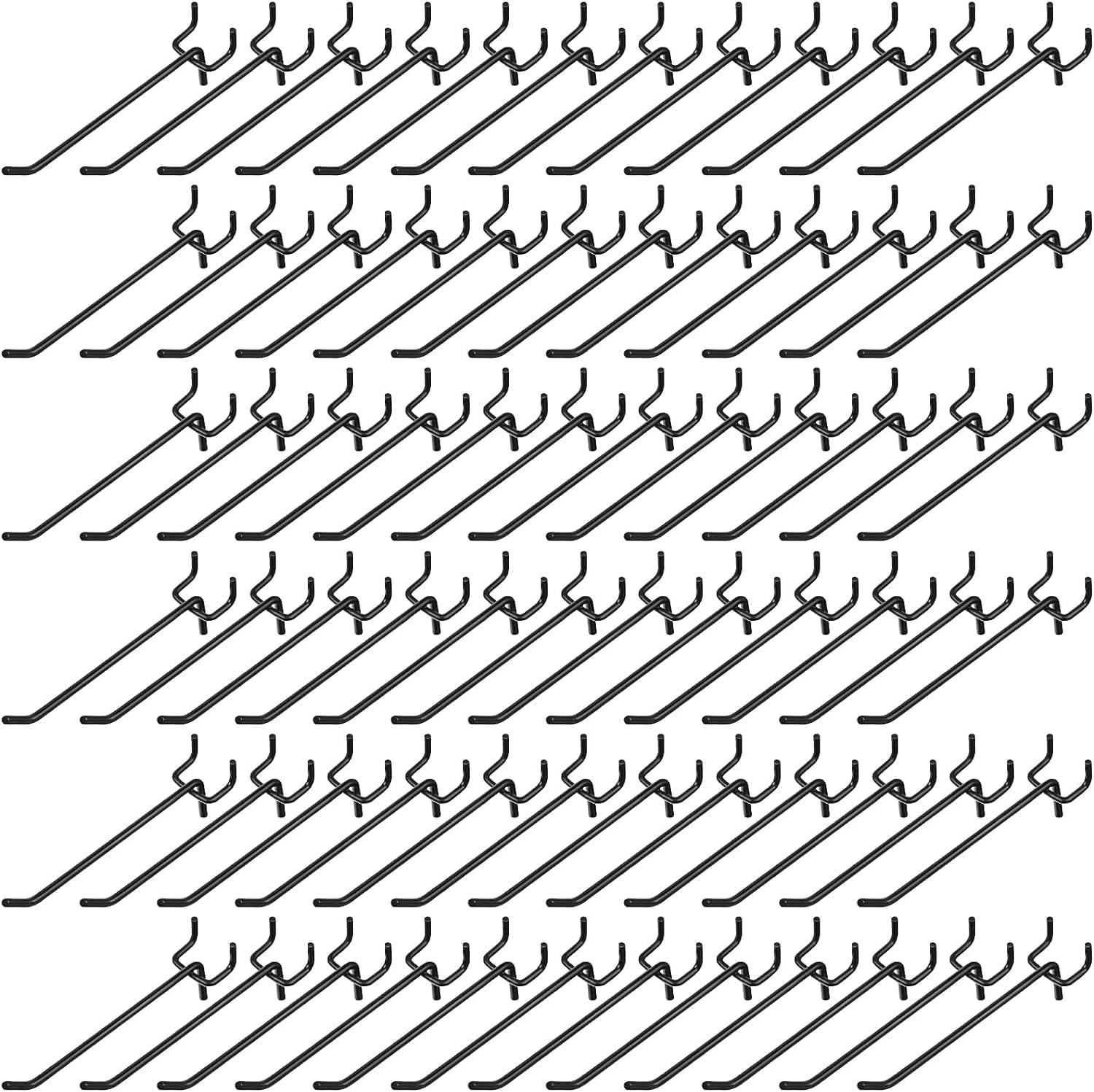 100 Pack Peg Board Shelving Hooks, Stainless Steel Pegboard Hooks, Metal Display Hook, Hanging Peg Board Holders Wall Hook for 1/8 and 1/4 Pegboard for Garage Storage Organizer (4 Inch)
