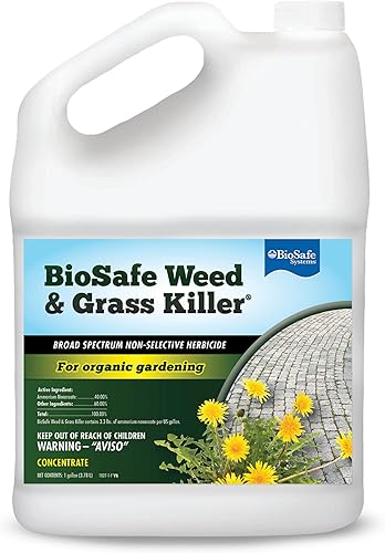BioSafe Systems 7601-1, BioSafe Concentrado para herbicida y hierba para jardinería orgánica, respetuoso con el medio ambiente y mascotas, soluble