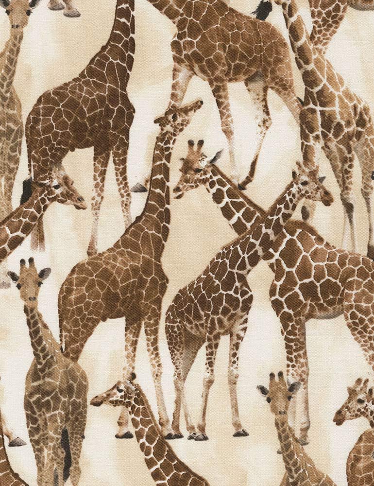 Fat Quarter Giraffes Cotton Quilting Fabric Rothschild Reticulated West African