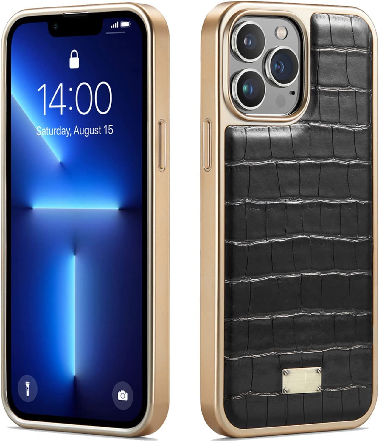 Étui en cuir de qualité supérieure pour iPhone 14 Pro coque chic antichoc couleur C1