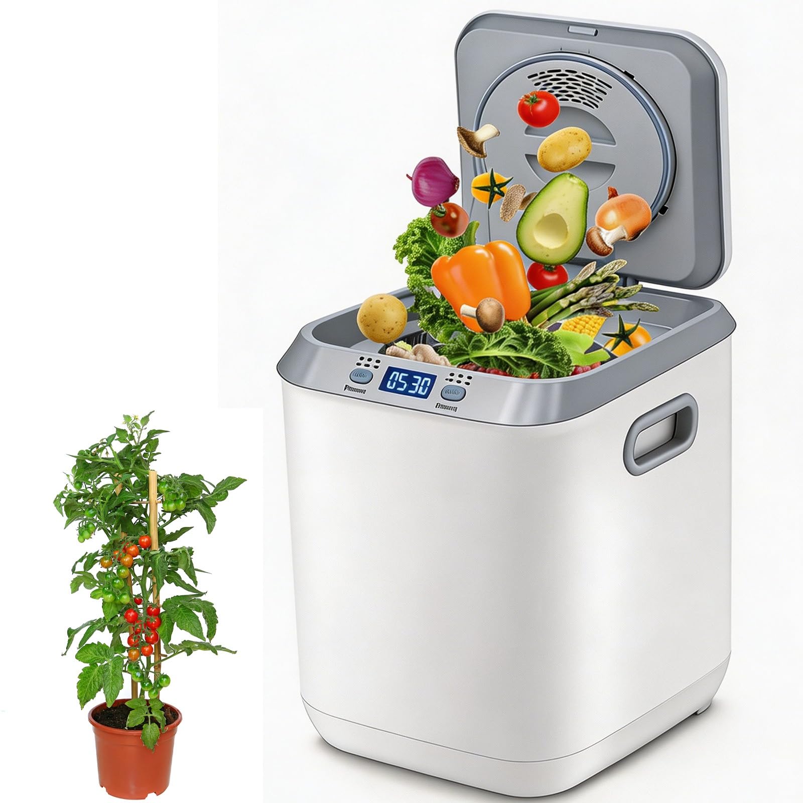 Compostador doméstico eléctrico de 3.3 L para crear abono orgánico en la cocina