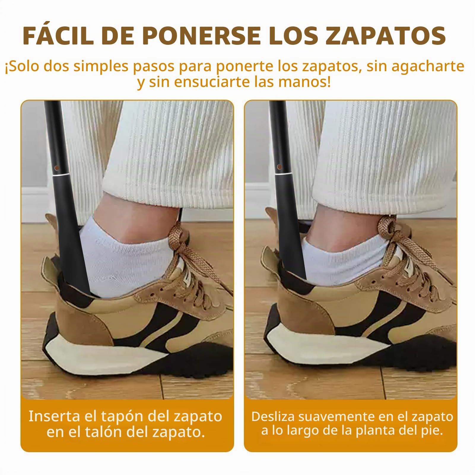 Calzador de Zapatos Largo 34-85 cm Calzador Telescópico Calzadors Largo de Plástico con Mango de Metal para Hombres, Mujeres, Niños y Mayores