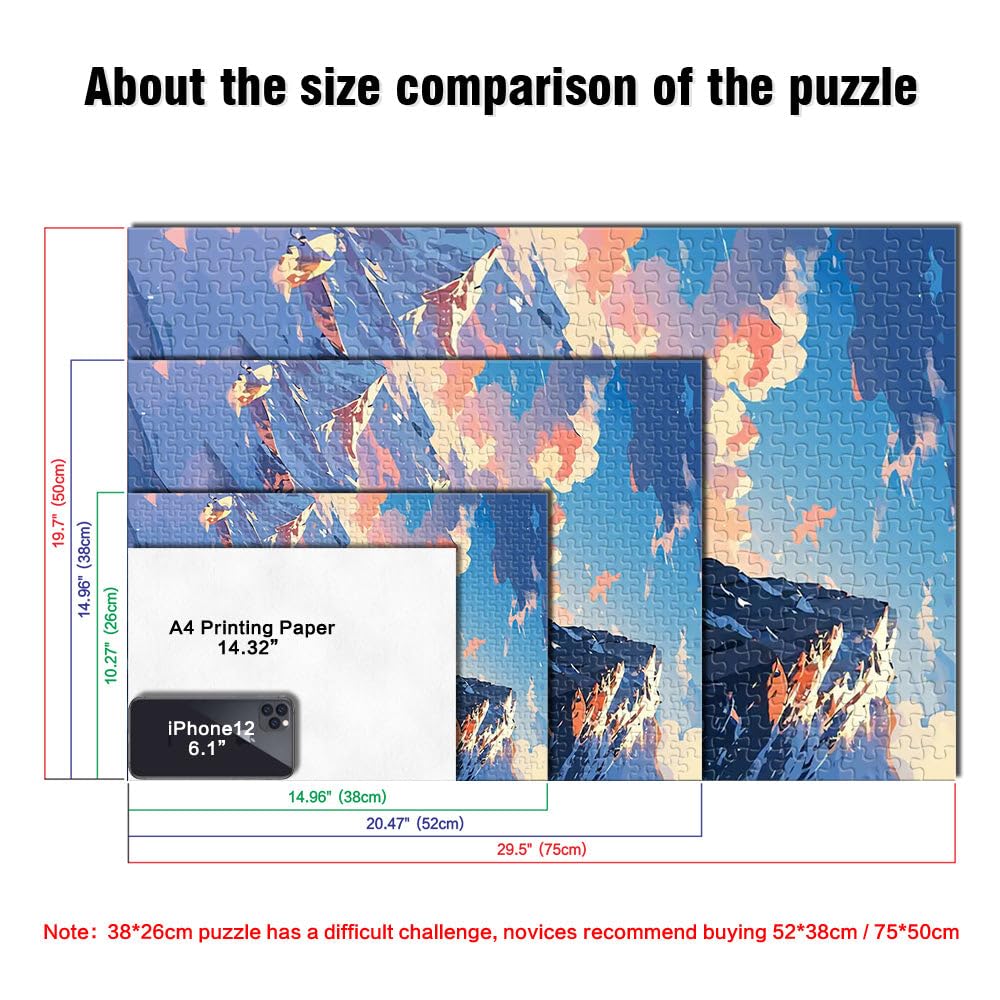 Cima innevata Puzzle da 2000 pezzi per adulti Aiuta il cervello ad allenare i giocattoli che creano dipendenza per coltivare la pazienza Un'opera d'arte 70x100cm