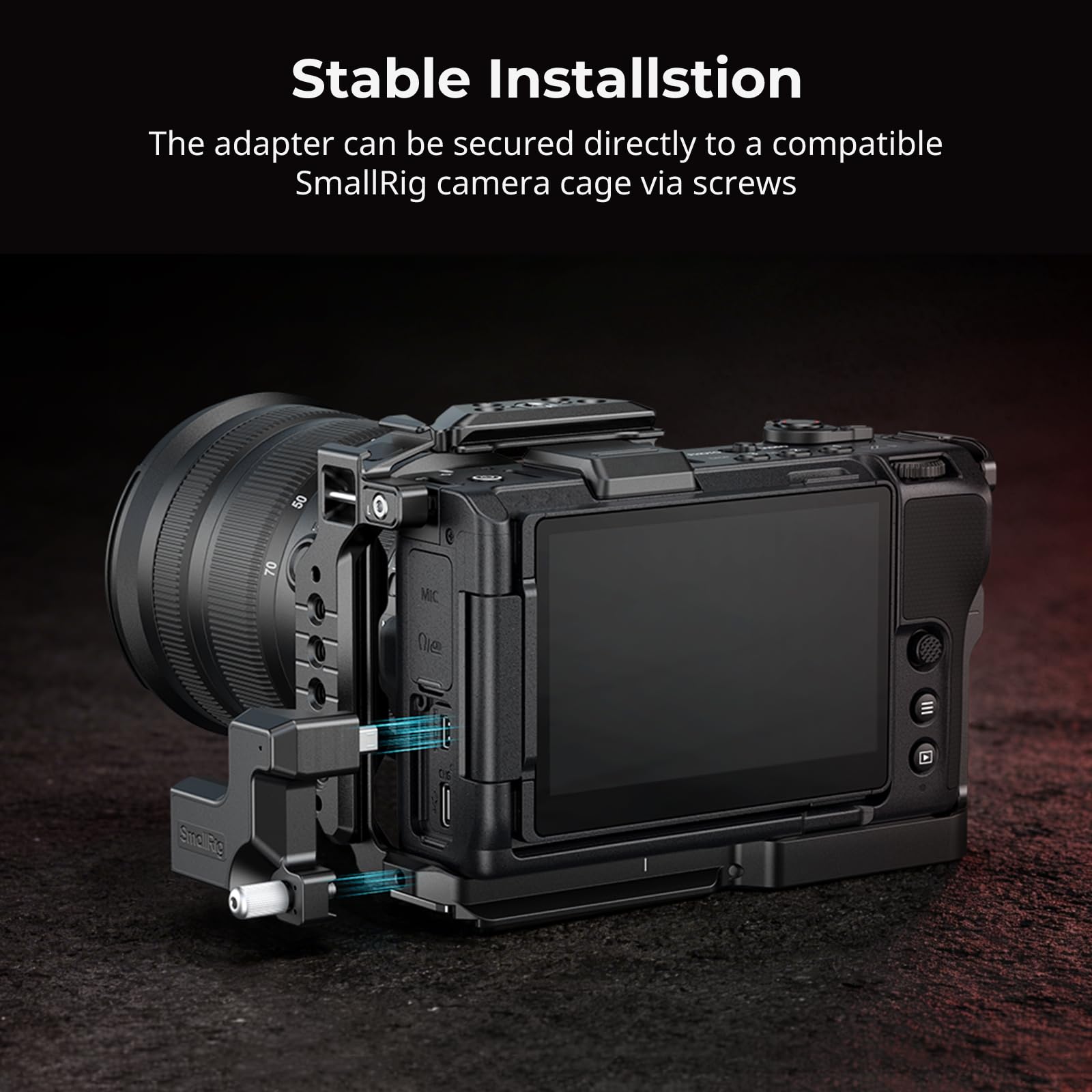 SMALLRIG Adaptateur haute définition Nikon ZR Type D vers Type A pour cage 5904 5905 5468 5467 6113-5907