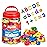 JoyCat 104 Pieces Magnetic Letters Numbers Alphabet Fridge Magnets ABC 123 Preschool Educational Learning Plastic Colorful Toy Set Uppercase Lowercase Math Symbols for Toddlers Kids 3+