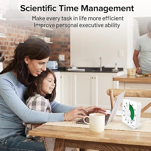 Miniatura 5 de Secura Temporizador visual de 7.5 pulgadas, temporizador de cuenta regresiva visual de gran tamaño de 60 minutos para niños y adultos, herramienta