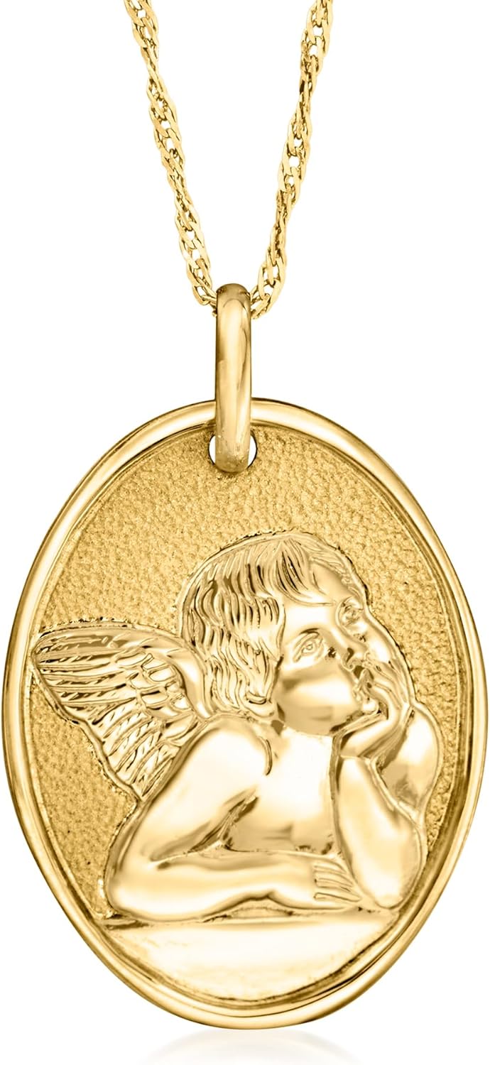 Ross-Simons Italian 14kt Yellow Gold Raffaello's Angel Pendant