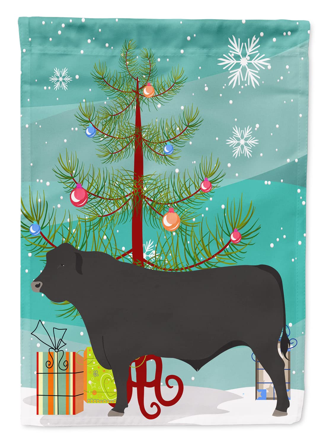 Drapeau de Noël de qualité supérieure motif vache Angus noire
