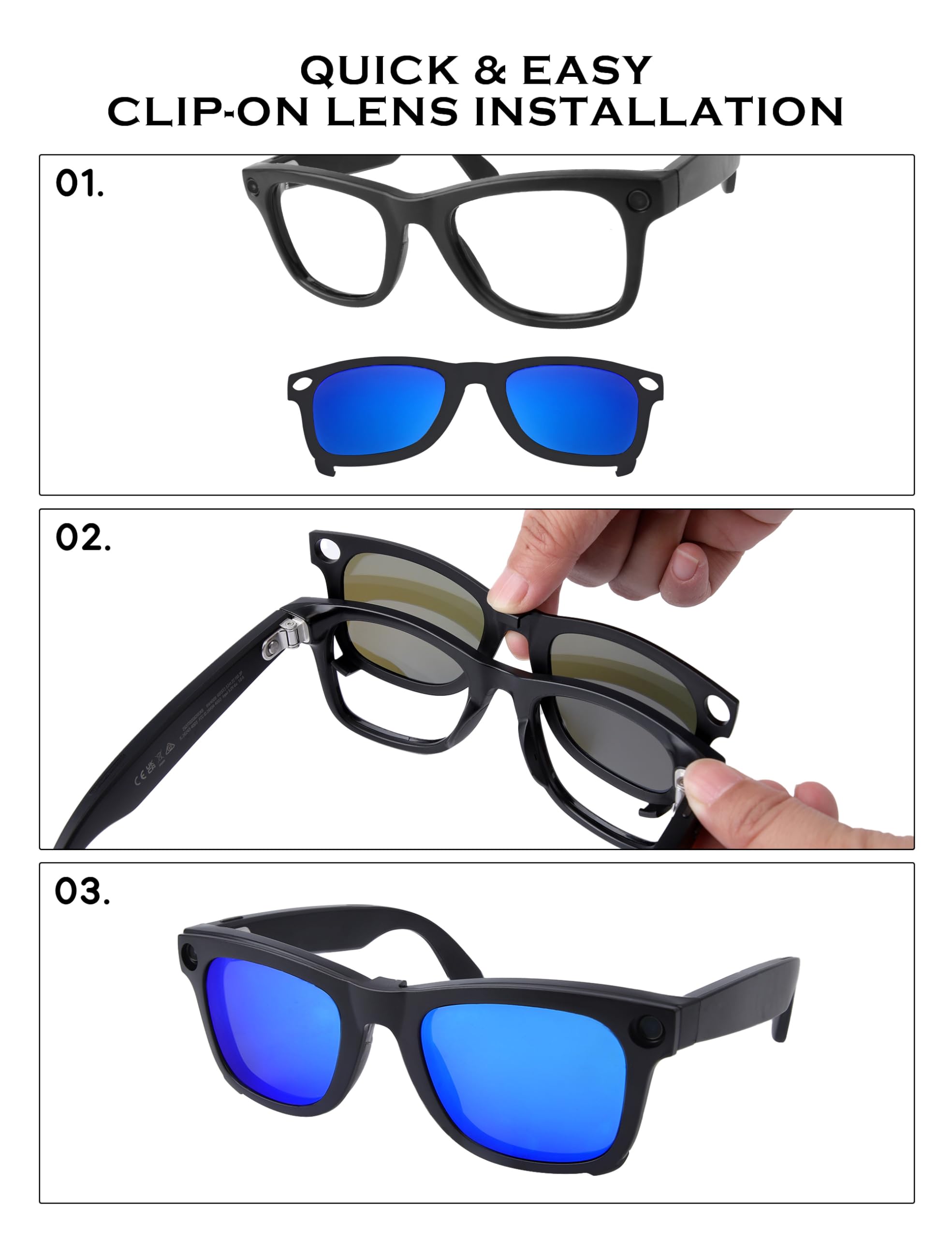Lenti polarizzate a clip, montatura nera per occhiali da sole Oakley Meta HSTN OW8002 da 51 mm, disponibile in diversi colori