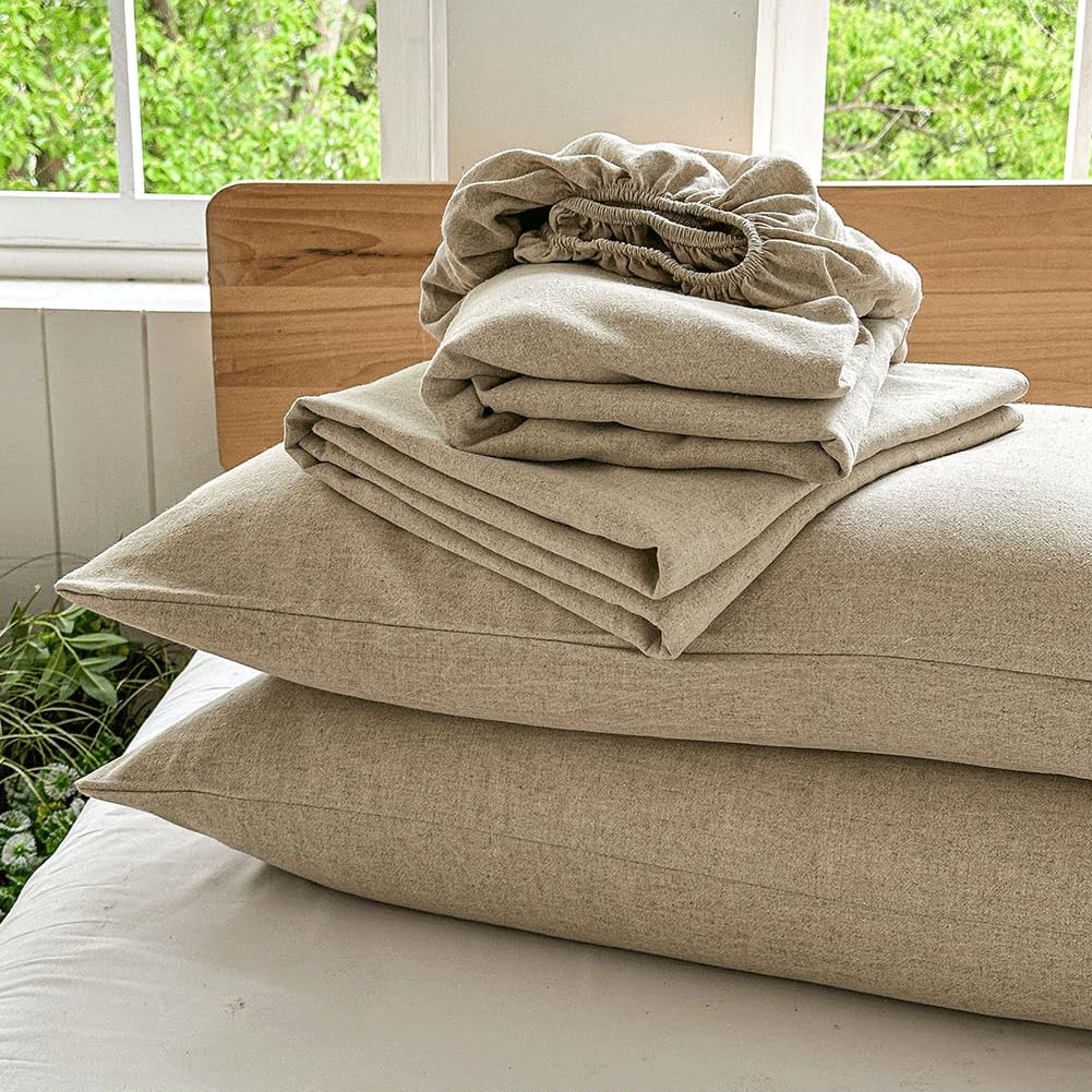 Amazon.com: NSNLGSGC 100% French Linen Sheets Queen Size, 4 Piece
