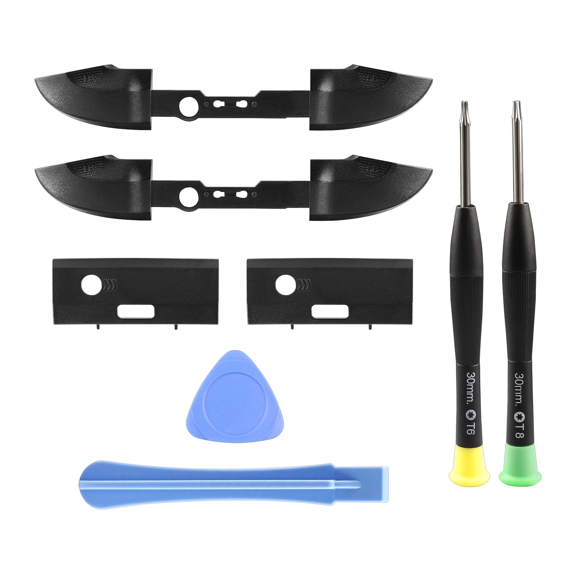 2PCS Bumper Shoulder Trigger Buttons for Xbox Series X S Controller, Replacement Original Top Middle Bracket Controller Parts with T8 T6 Repair Screwdriver Kit for Xbox Series X S Controlle (Black)