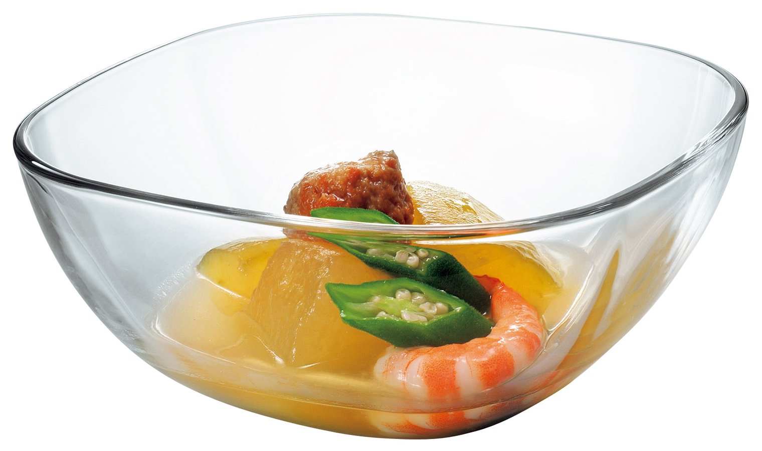 ADERIA P6285 Plain Square Bowl, 6 Pieces, Made in Japan, Salad Bowl, Dish, Soup, Plate, Stylish, Glass, Dessert, Sweets, Cereal, Small Bowl, Medium Bowl, Living Alone, Cooking, Pasta, Living for Two