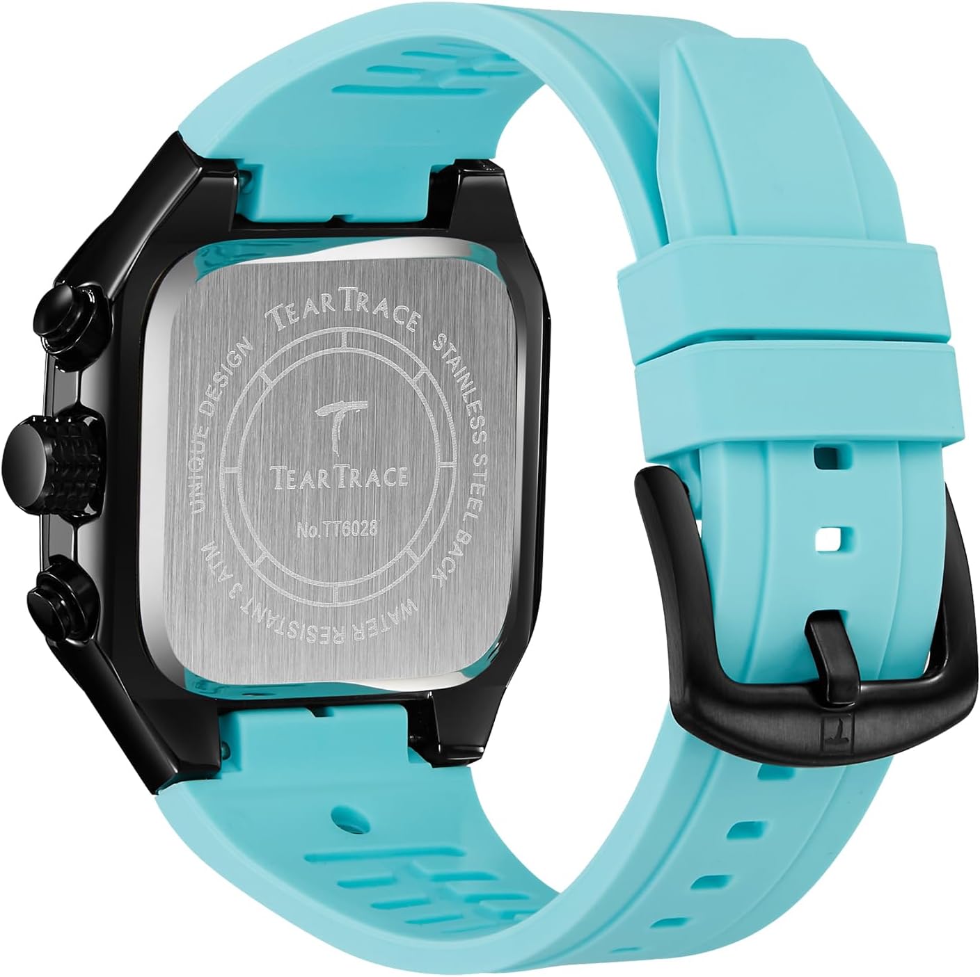 Rectangle Mens Watches Luminous Waterproof Luxury Dress Men's Wrist Watches Chronograph Analog Square Watch for Men with Silicon Strap - Image 8