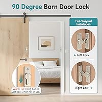 Vista 5 de Cerradura de Puerta de Granero de 90 Grados Resistente, Pestillo de Puerta Corredera de Aleación de Zinc para Granero, Jardín, Baño, Cerca, Níquel-1