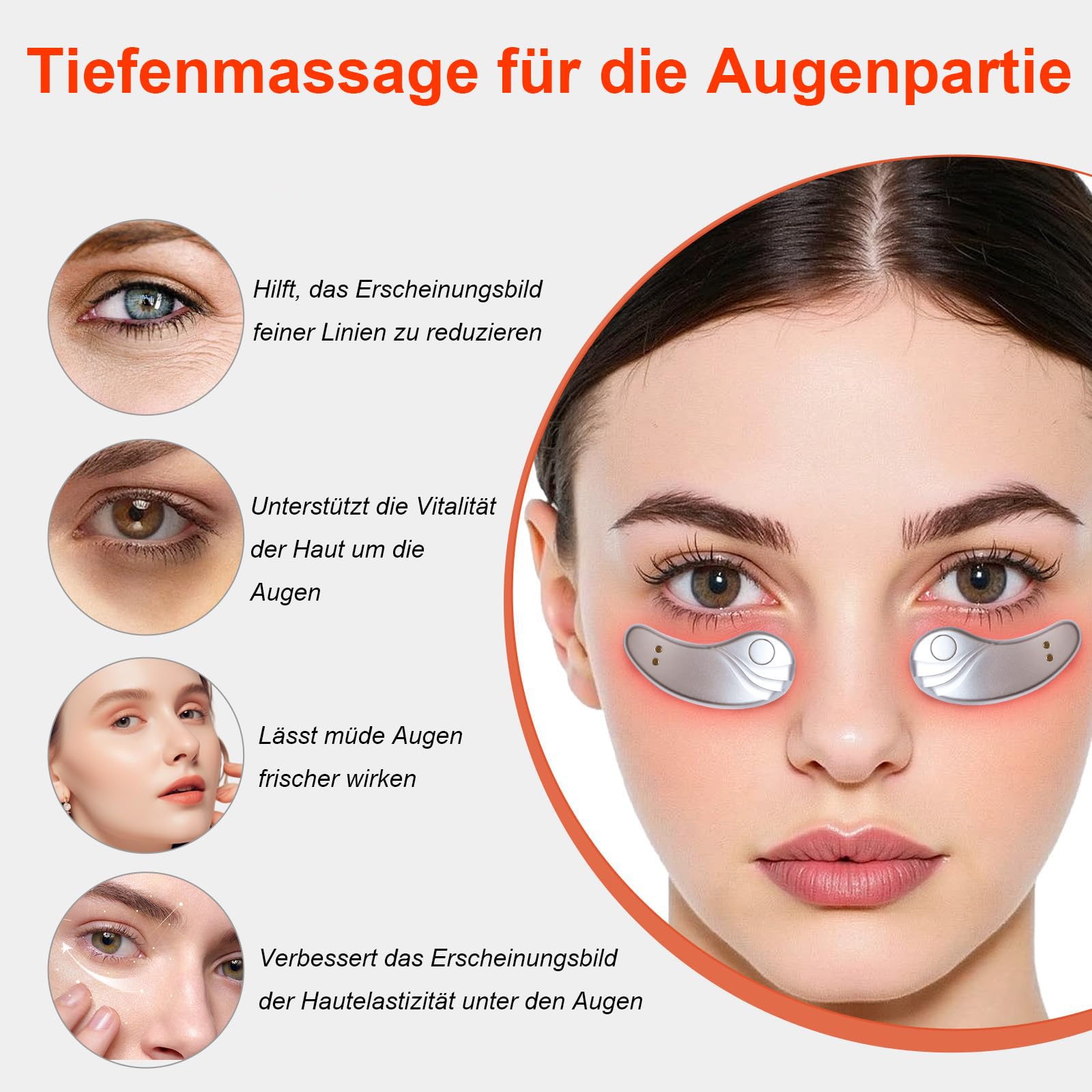 Glowpads Pro Wiederverwendbare Augenpads Augenpflege Gerät mit Rotlicht und Mikrostrom reduziert Schwellungen Augenringe feine Linien Premium Beauty Technologie für strahlende Augen