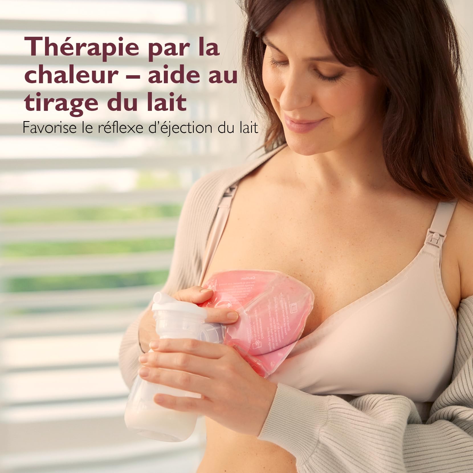 Momcozy Compresses de thérapie mammaire grand format, chaudes et froides, coussinet allaitement, avec 2 housses douces, essentielles pour l’allaitement, lot de 2, rose