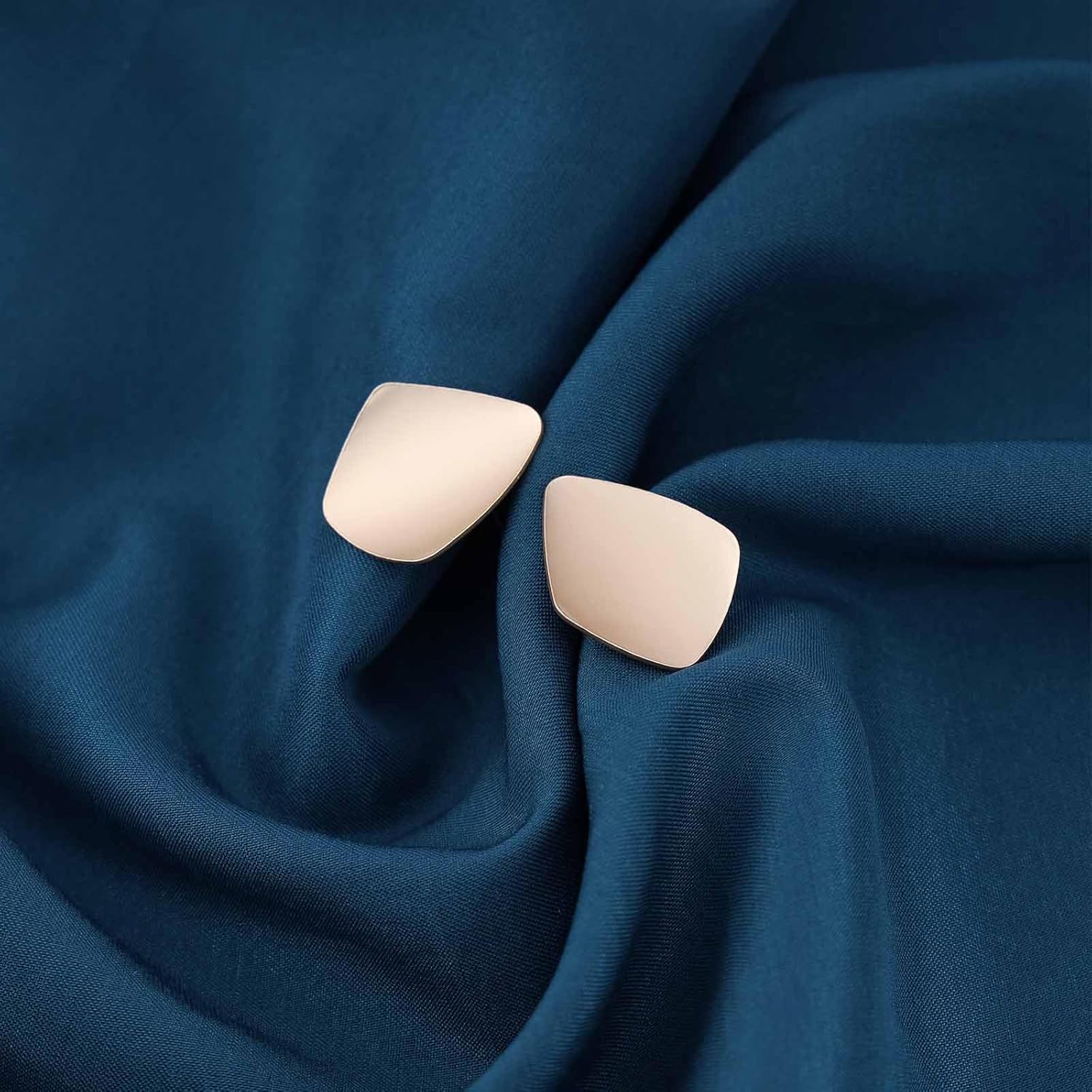 Boho Gold Square Earrings Polish Square Stud Earrings Large geometry Earring Metal Square Stud Earrings Vintage Geometric Earrings Jewelry for Women - Image 6