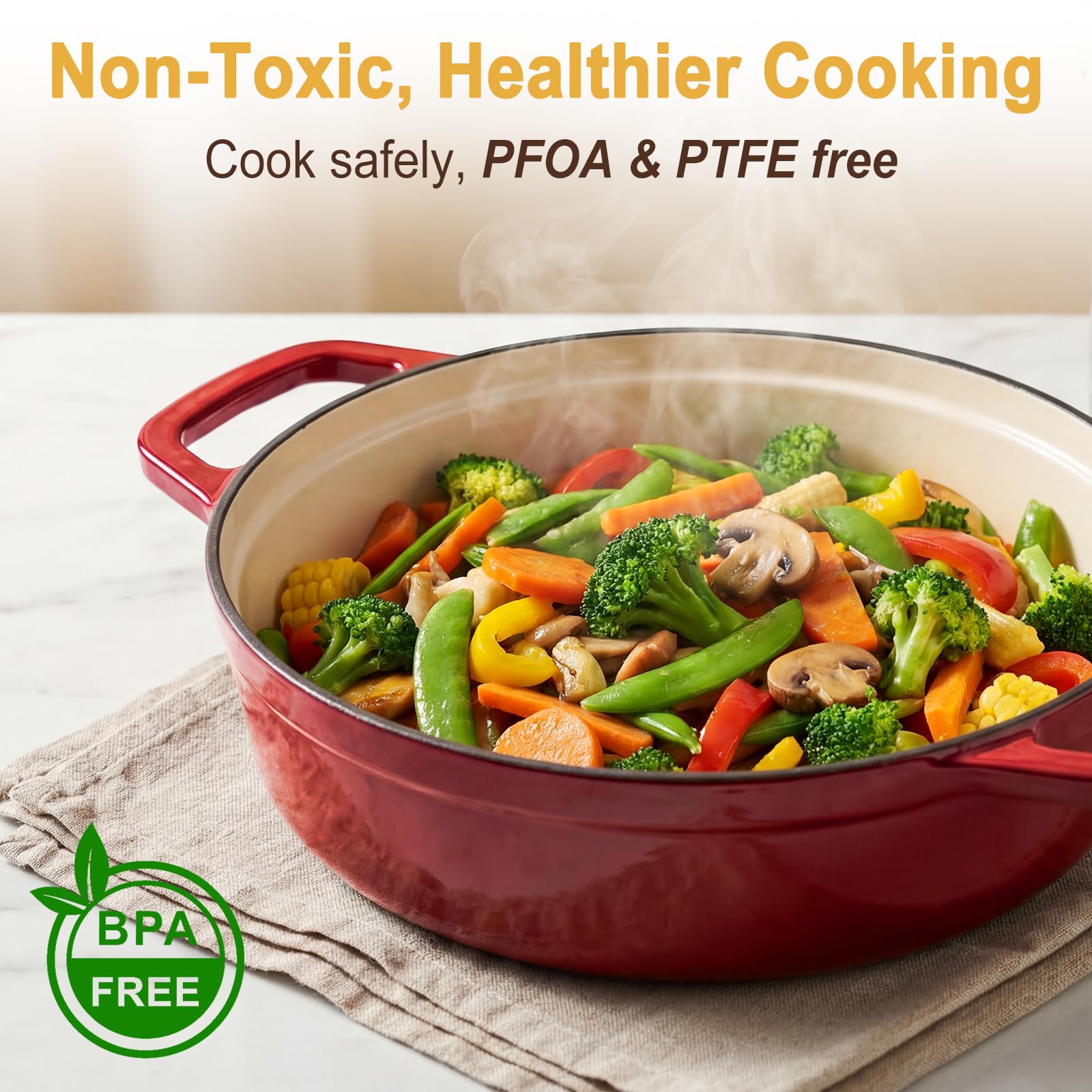 Lightweight Enameled Cast Iron Braiser - 4.5QT -3