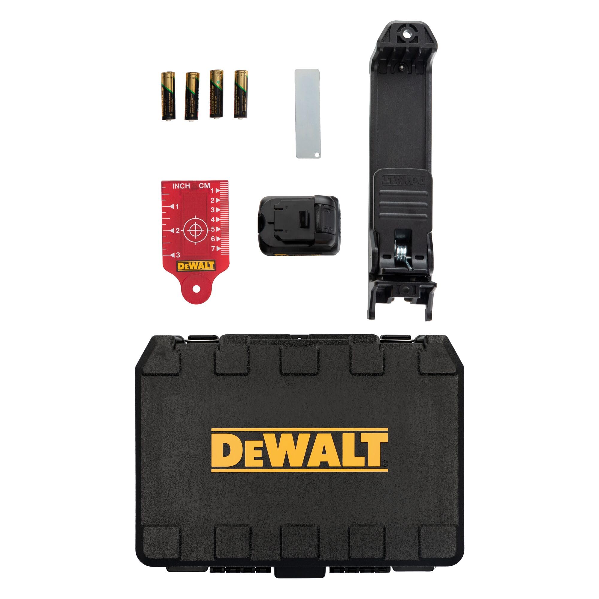 DeWalt DW0825LR 5-spot and cross-line laser, red, with AA battery pack
