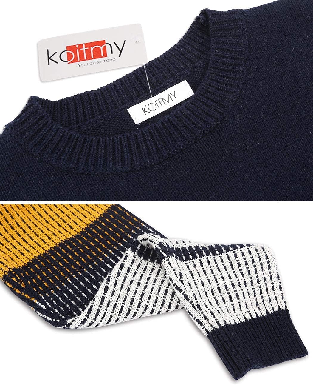 Women's Cute Contrast Sleeve Knitted Pullover Sweater - Image 4