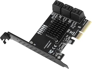 Placa de Expansão, Adaptador PCIE Para SATA, Indicador de Monitor LED, Interface PCI-E4X8X16X, Estabilidade Operacional, Adequado Para Unidades de Estado Sólido SSD