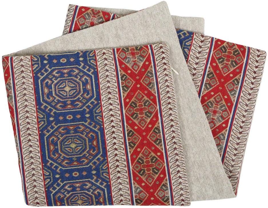 Large Kilim Throw Pillow Covers Red and Blue - 22 x 22 Inches Decorative Pillows, Boho Room Decor for Couch, Bohemian Outdoor Case for Farmhouse, Moroccan Pattern, Southwestern