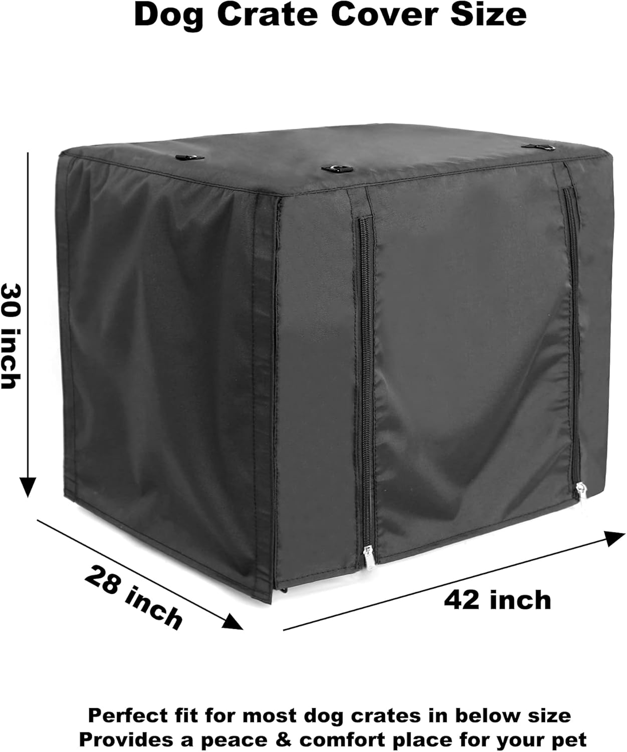 Dog Crate Cover, Waterproof Durable Oxford Pet Kennel Cover Outdoor Indoor Door Wire Dog Cage Protective Cover Universal Fit for 42 Inch Dog Crates, Black : Pet Supplies