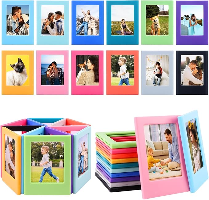 Mini Message Frames 12/24 Pack 3 Inch Magnetic Photo Frame Plastic Table Picture Frame ...