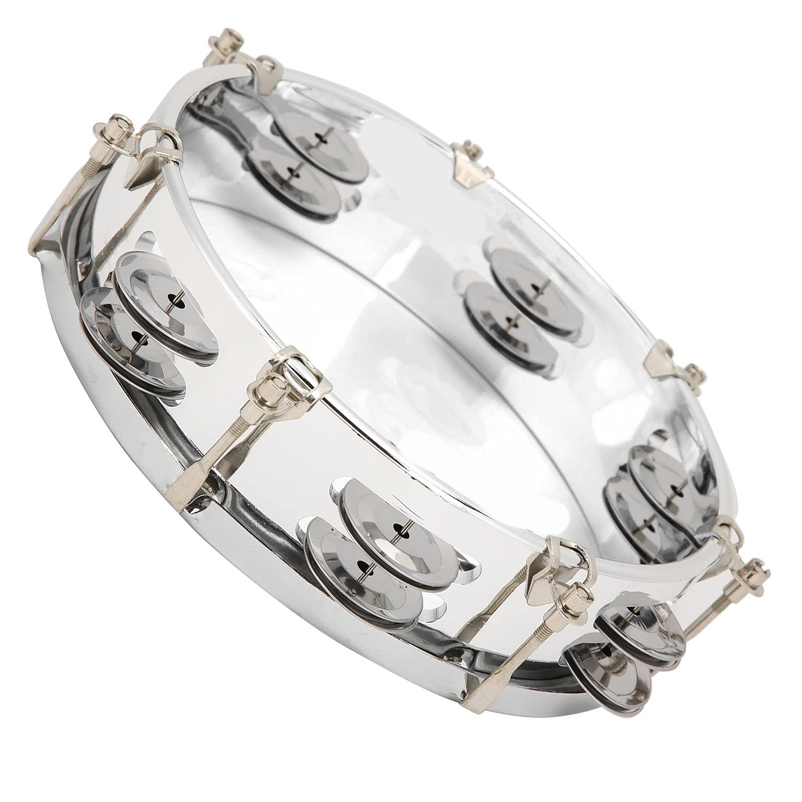 Tamboerijn, Fewer Vibrations, Adjustable Tone, Metal Bell, Hand Drum for Percussion Education (Transparent color)