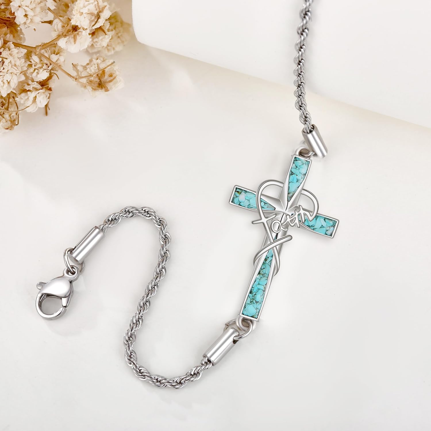 Cross Bracelet 925 Sterling Silver Origami Cross Bracelet Jewelry Gifts for Women Girls
