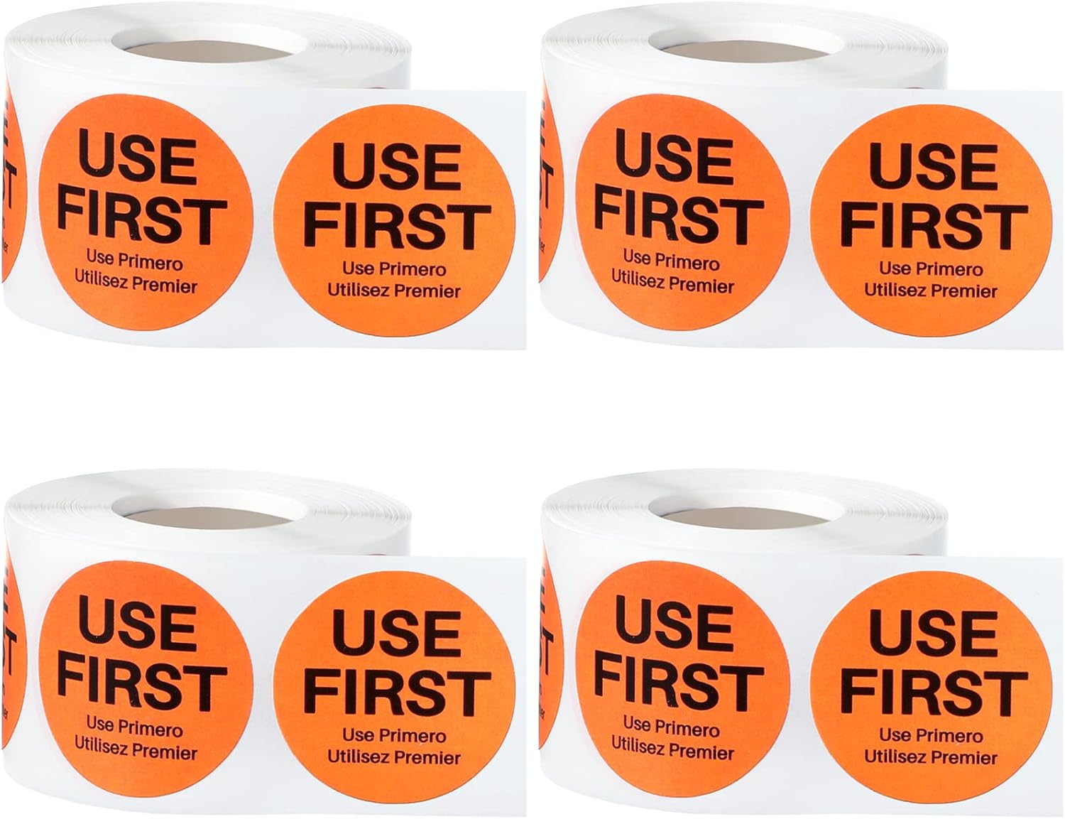 Epakh 2000 Pcs Use First Stickers Food Service 1.5 Inch Inventory Control Labels for Restaurant Permanent Adhesive Food Circle Dot Label Paper(Orange)