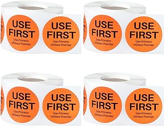 Epakh 2000 Pcs Use First Stickers Food Service 1.5 Inch Inventory Control Labels for Restaurant Permanent Adhesive Food Circle Dot Label Paper(Orange)