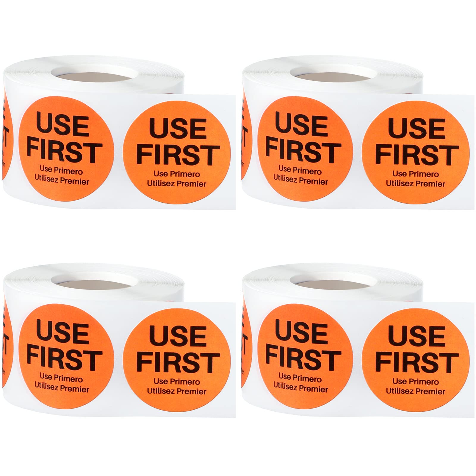 Epakh2000 Pcs Use First Stickers Food Service 1.5 Inch Inventory Control Labels for Restaurant Permanent Adhesive Food Labels Circle Label Dot Labels Paper (Orange)