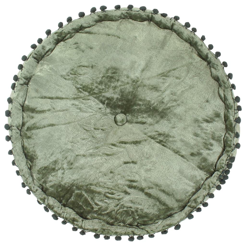 Pouf repose-pieds velours vert solution assise d'appoint gain de place salon bureau