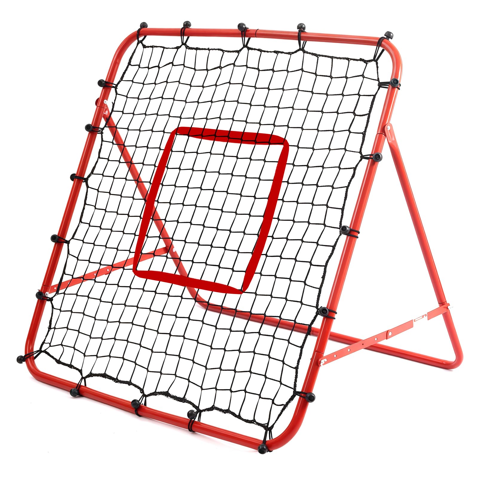 Adjustable Football Rebound Net 100x100cm | Dual-Angle Soccer Trainer with Steel Frame | Portable Folding Rebounder for Passing & Shooting Practice | Outdoor Sports Equipment for Youth & Adult