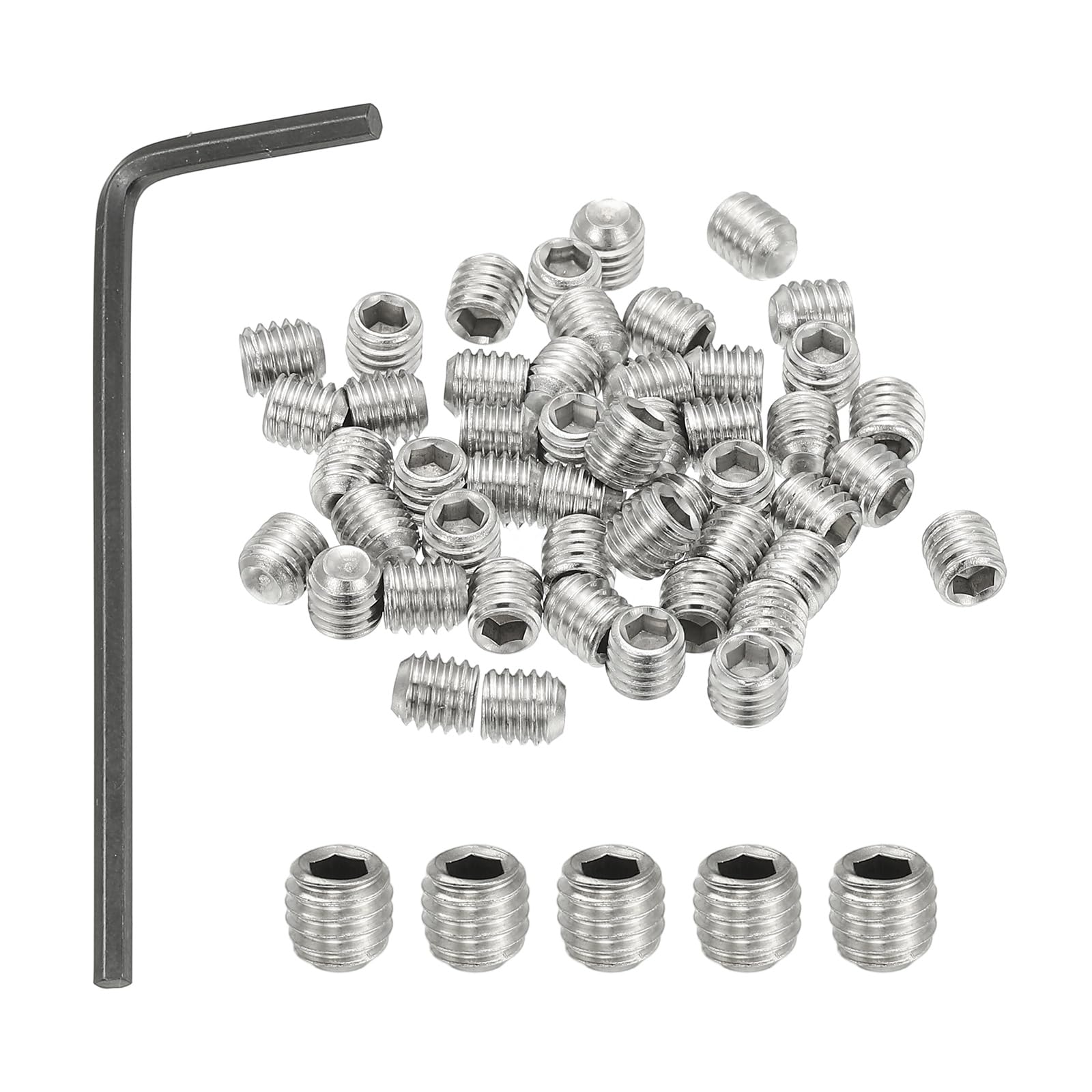PATIKIL #10-32x3/16" Internal Hex Socket Set Grub Screws