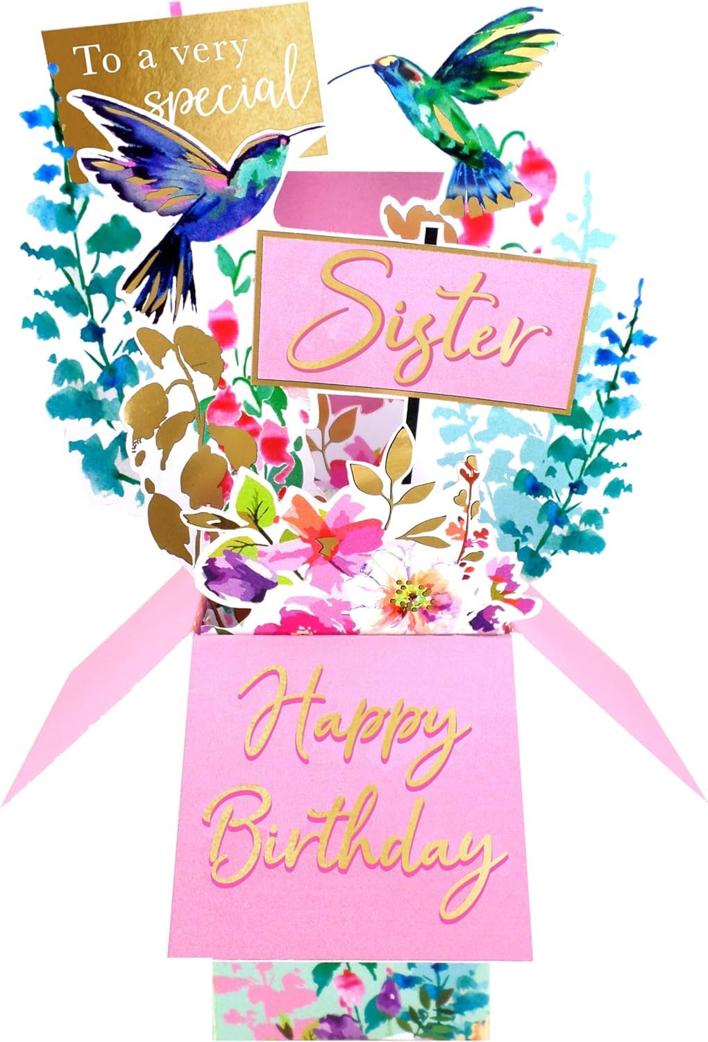 Clever Cube Special Sister Birthday Bliss! Birthday Pop Up Greeting Card CU011.B