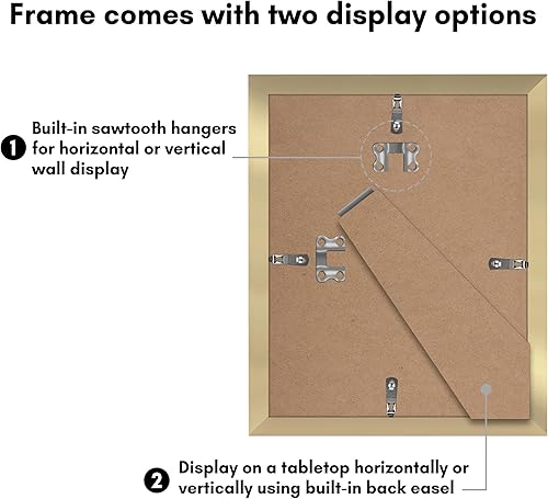 Vista 181 de Americanflat Portarretratos de 8 x 12 pulgadas con plexiglás pulido, juego de 2 portarretratos de 6 x 8 pulgadas con paspartú o para fotos de 8 x 12
