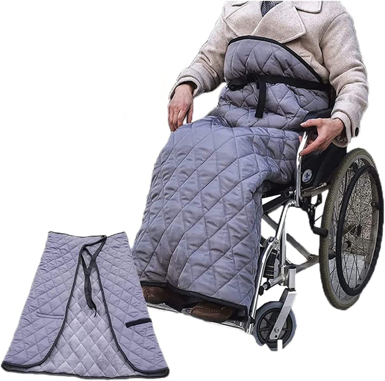 Wheelchair Blankets,Winter Wheelchair Warm Blanket, Waterproof Fleece Lining Comfortable Aldult Keep Warm Windproof Lower Body Leg Cozy Cover for The Elderly Disabl