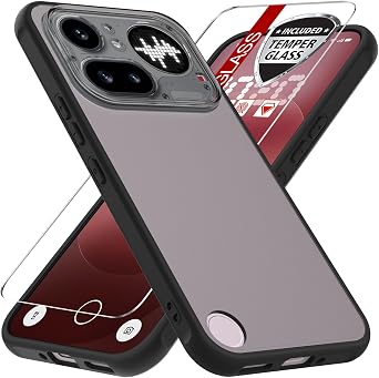 for Nothing Phone 4a Pro Case with Screen Protector, Matte Translucent Back Cover,Slim Fit and Lightweight Design. Black