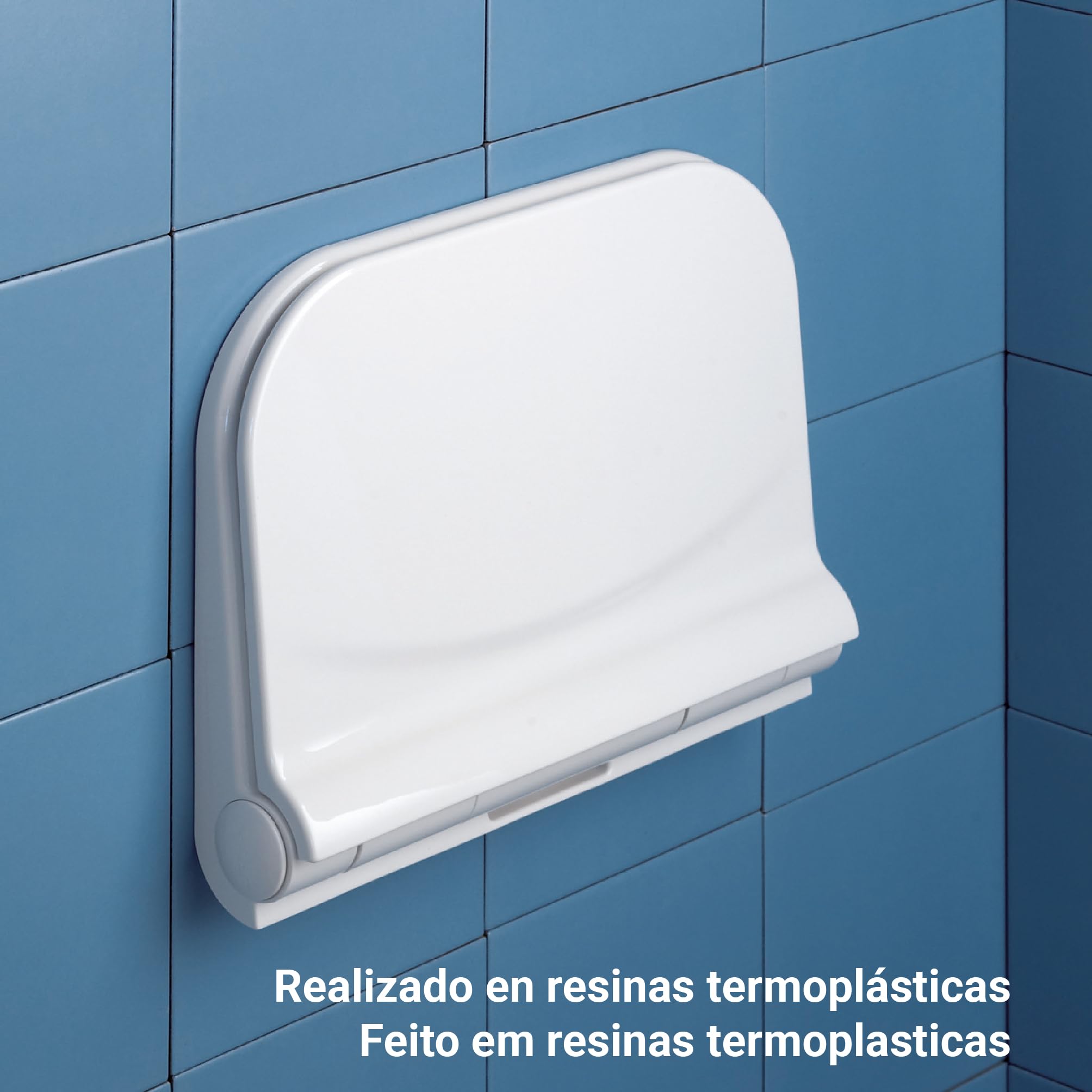 Gedy DI82, Asiento Móvil para Ducha, Blanco, 37.5 x 29.5 x 7 cm