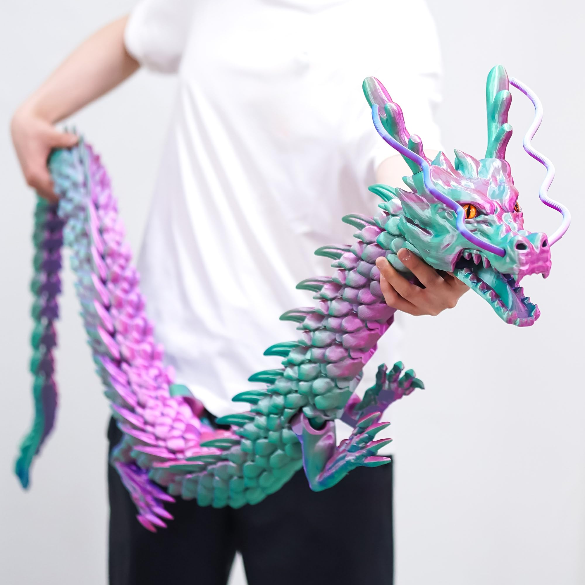 Großes 3D-gedrucktes Drachenspielzeug, XXL-Tiere, 200,7 cm, super lange und große Lacertid-Figuren, riesiges 3D-Druck-Zeug, Dracheneier, riesige Fidget-Actionfiguren, coole 3D-Druck-Geschenke (200,7