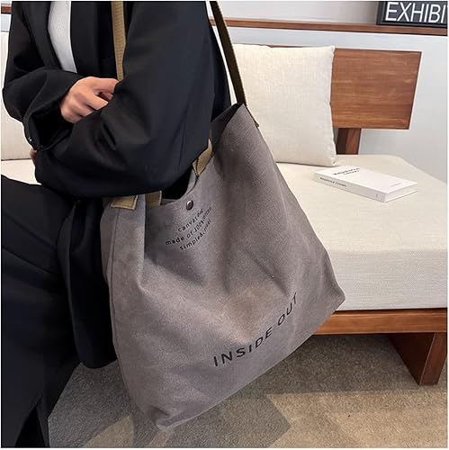 Vista 6 de UICIOP Bolsos de lona para mujer, bolso de trabajo casual para hombro, bolso cruzado con asa superior, bolsos cruzados